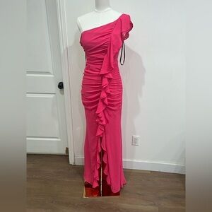 Michael Costello x REVOLVE Imogen Hot Pink Gown – Size S
